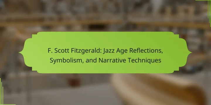 F. Scott Fitzgerald: Jazz Age Reflections, Symbolism, and Narrative Techniques