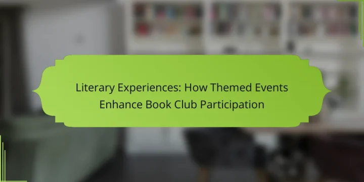 Literary Experiences: How Themed Events Enhance Book Club Participation