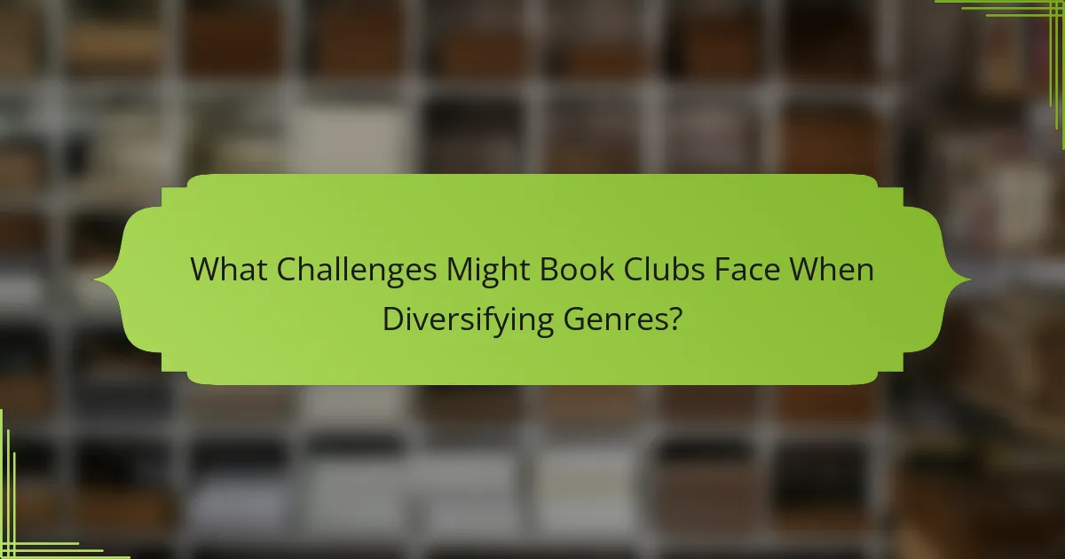 What Challenges Might Book Clubs Face When Diversifying Genres?