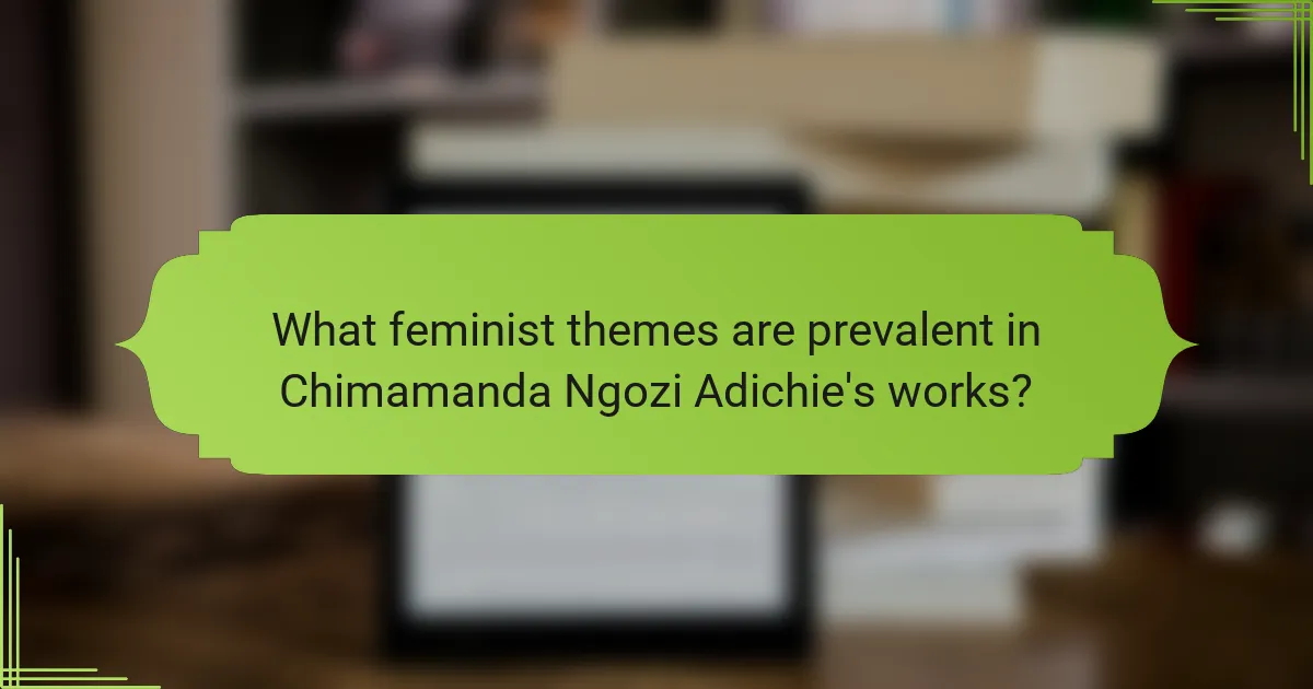 What feminist themes are prevalent in Chimamanda Ngozi Adichie's works?