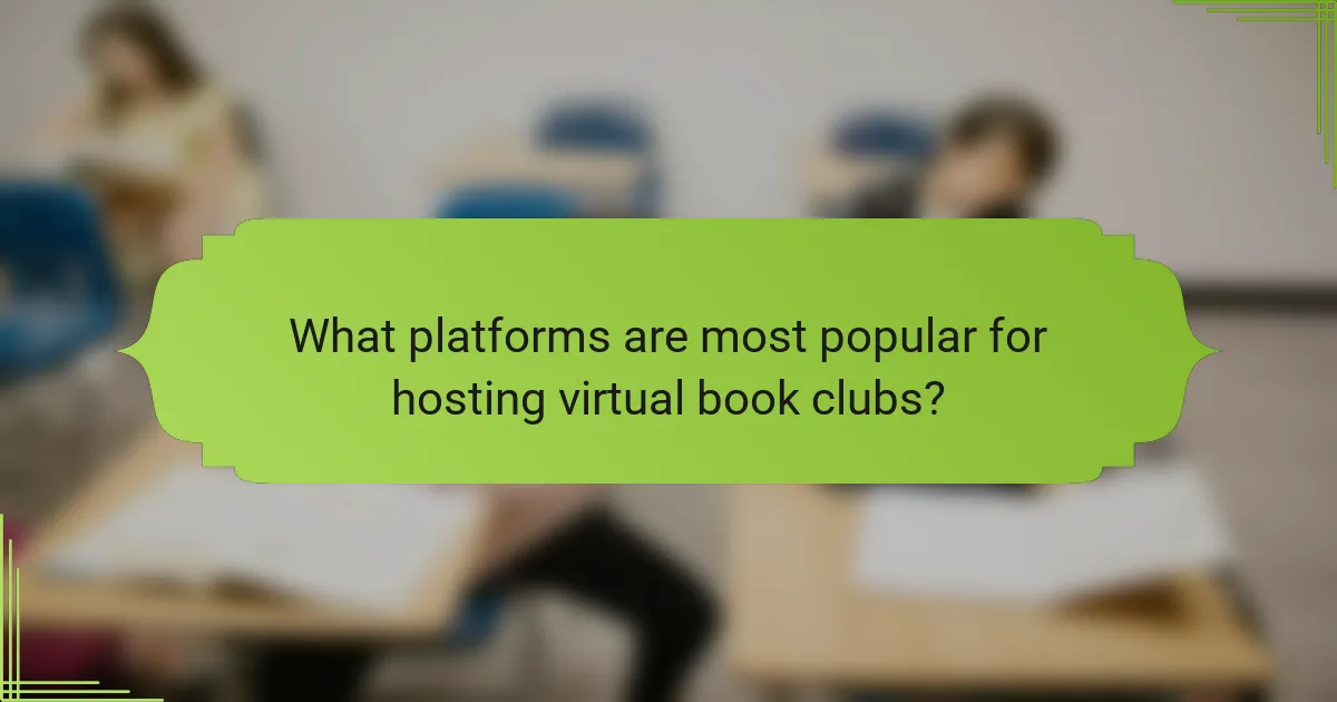 What platforms are most popular for hosting virtual book clubs?