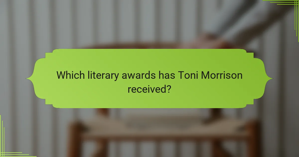 Which literary awards has Toni Morrison received?